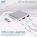 Converter 3 in 1 NYK USB 3.0 Type C to HDMI USB 4K HC7