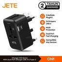 JETE CN1 Universal Travel Adaptor Dual USB Charger Adapter USA/EU/UK - CN 1
