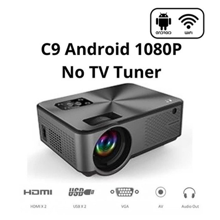 Proyektor Cheerlux C9 Android Wifi ULTIMATE 2800 Lumen Projector