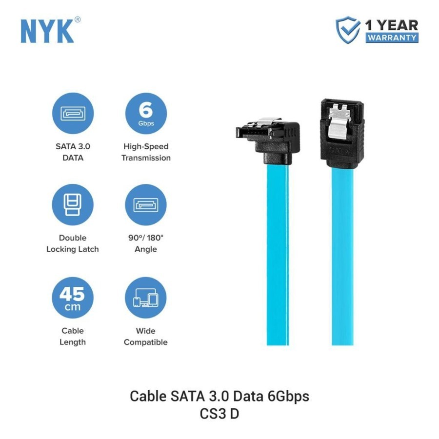 KABEL DATA SATA 3.0 6GBPS NYK GOOD QUALITY