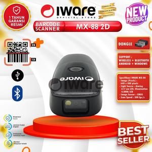 [1731145044971783211] BARCODE SCANNER PORTABLE WIRELESS Mini Bluetooth 2.4G 1D&2D IWARE MX88 - IWARE MX 88