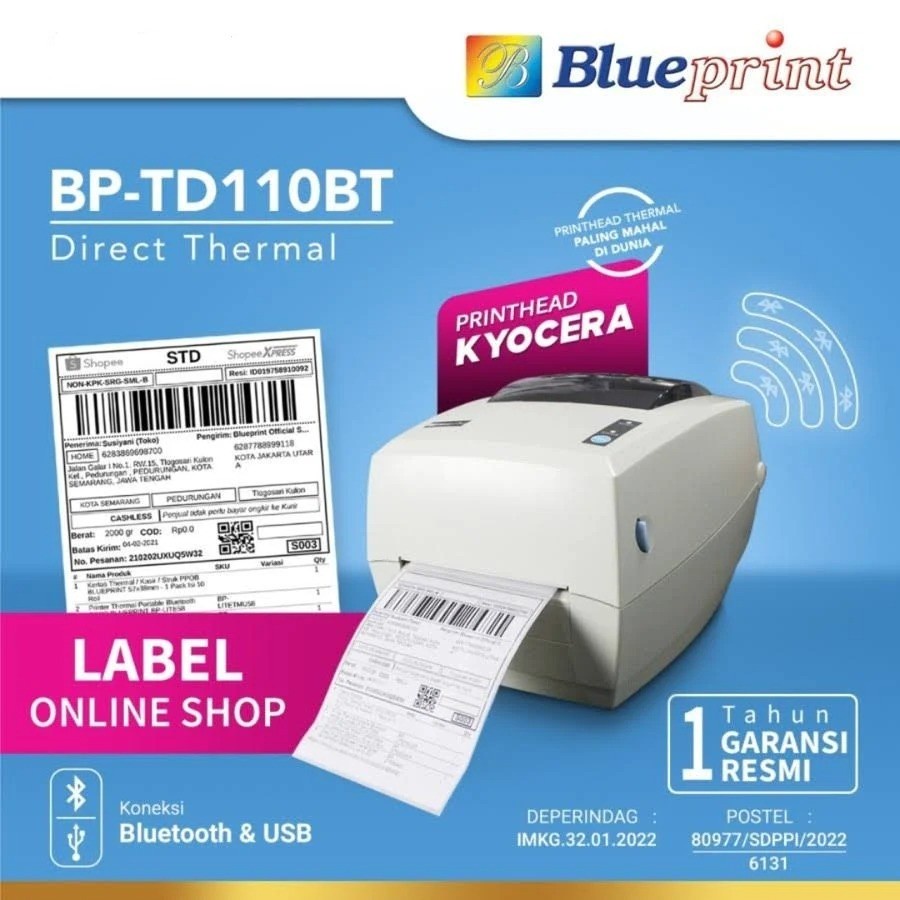 [1731145059457860651] Printer Thermal Label SmartLogic SL-9200 Bluetooth