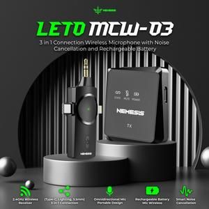 [MIC-NYK-MCW03] NYK Microphone Wireless MCW03 Clip On 3 in 1 Nemesis LETO MCW-03