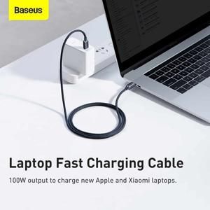 Baseus Kabel Charger Crystal Shine 100W 5A USB Type C to C 2M Type C to Type C Nylon Original