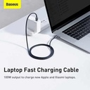 Baseus Kabel Charger Crystal Shine 100W 5A USB Type C to C 2M Type C to Type C Nylon Original