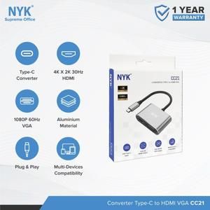 Converter Kabel TypeC 2in1 (HDMI+VGA) NYK CC21