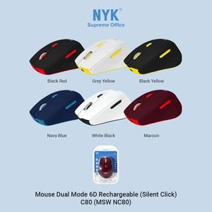 Mouse NYK C80 / C-80 Dual Mode Wireless + Bluetooth Rechargeable