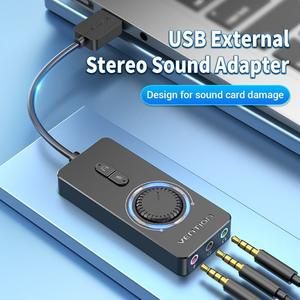 VENTION Sound Card USB 2.0 with Microphone Input and Volume Control 1Meter