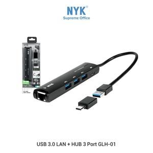 [USBH-NYK-GLH01] NYK USB HUB GLH01 / USB HUB NYK 3 PORT & LAN + TYPE-C 3.1 GLH-01