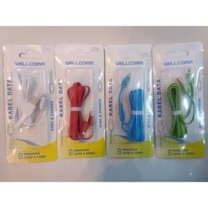 Kabel Data Wellcome 1.5 Meter Usb Lightning 1.5M Ecer Kabel Flat IP