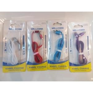 Kabel Data Wellcome 2IN1 Usb Micro - Lightning / IP Ecer Kabel Flat 1M