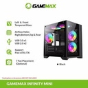 Casing Gamemax Infinity Mini ITX PC Gaming Case with 2 Tempered Glass