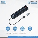 NYK USB HUB U32-26 7 Port USB 3.1 With Type C Portable Fast Charging