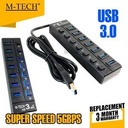 M-Tech USB HUB MT-UH7 / MTUH7 Super Speed 7 Port USB 3.0 With ON & OFF