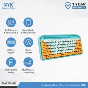 [KB-NYK-K70] NYK K-70 Keyboard Bluetooth Wireles Stand Holder Round Keycaps NYK K70