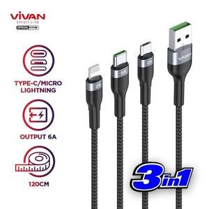[KB-V-VYT120] Vivan Kabel VYT-120 VYT-120S 3in1 Fast Charging Cable VYT120 / VYT120S