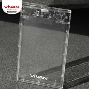 [CS-HDD-E-V-2.5Inc] VIVAN Enclosure HDD SSD 2.5inch SATA USB External Case Transparant