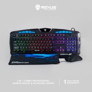 [MKM-RX-VR1] Rexus Warfaction VR1 Keyboard Mouse Mousepad Gaming Combo Bundle