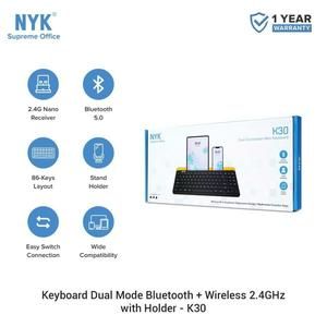 [KB-NYK-K30] NYK K30 Keyboard Dual Mode Bluetooth + Wireless with Holder HP Tablet