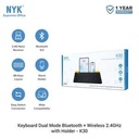 NYK K30 Keyboard Dual Mode Bluetooth + Wireless with Holder HP Tablet