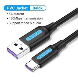 [KB-VT-TC-1M] KABEL DATA CHARGER FAST CHARGING 5A TYPE-C VENTION 1M