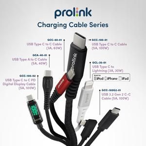 Prolink Cable type c to type c 60W Kabel data Tipe C PD 3.0 GCC-6001