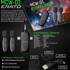 [MIC-NYK-MCW01] Mic Clip On Wireless NYK MCW01 Microphone Noise Cancellation MCW-01