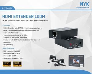 [HDMI-E-NYK-100-M] HDMI Extender 100M Converter HDMI to LAN 1080P 100Meter Cat5 Cat6