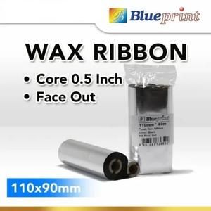 WAX RIBBON BARCODE LABEL BLUEPRINT 110x90 MM CORE 0,5 INCH