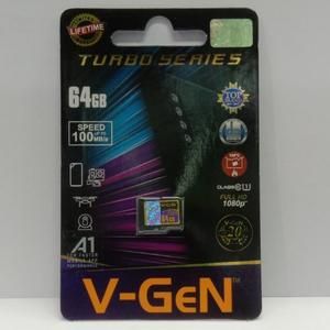 [MC-VG-64GB] V-gen Micro SD Vgen 64GB Class 10 TURBO SERIES Memory Card HP 64 GB NA