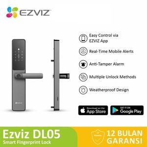 [1731143702130689067] Ezviz DL05 Smart Fingerprint Door Lock Handle Kunci Pintu Doorlock DL-05 Alarm Doorbell IP65 Anti Peeping