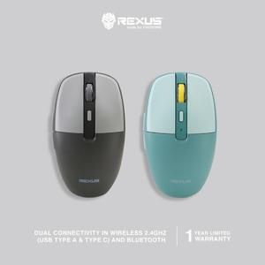[1730910343289996331] Mouse REXUS Q-10 Wireless + Bluetooth Gaming Silent Nava Q10 Recharge Battery