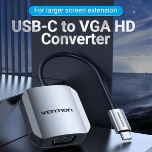 [1730901995152639019] VENTION Converter Type-C to Vga Display Adapter Gray Almunium 0.15M  High Performance - TDF