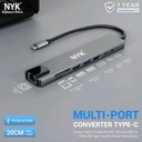 NYK Converter 8 in 1 Type C to Hub USB Lan HDTV Card Reader C8