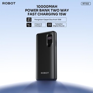 ROBOT RT-17 Smart Powerbank Mini 37W 10000mAh With Cable USB to Type C Power Bank Fast Charging RT17