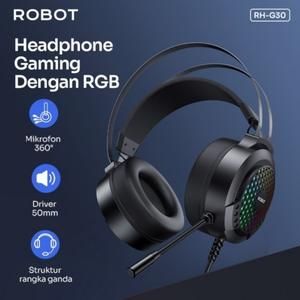 Headphone Headset ROBOT RH-G30 / RHG30 3.5MM RGB Gaming Headset Gamer